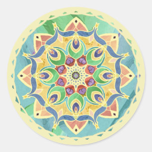 Etiqueta Pastel da mandala da paz da areia e da