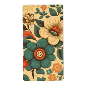Etiqueta Pastel floral do design de colheita