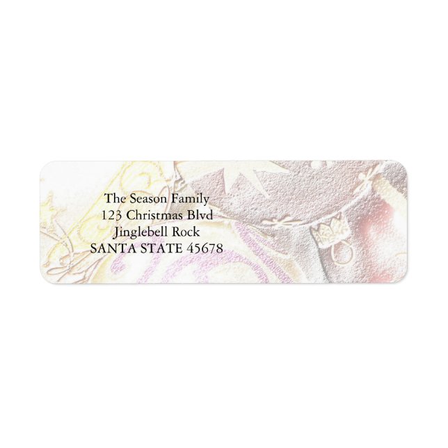 Etiqueta Pastel Ornaments Natal (Frente)