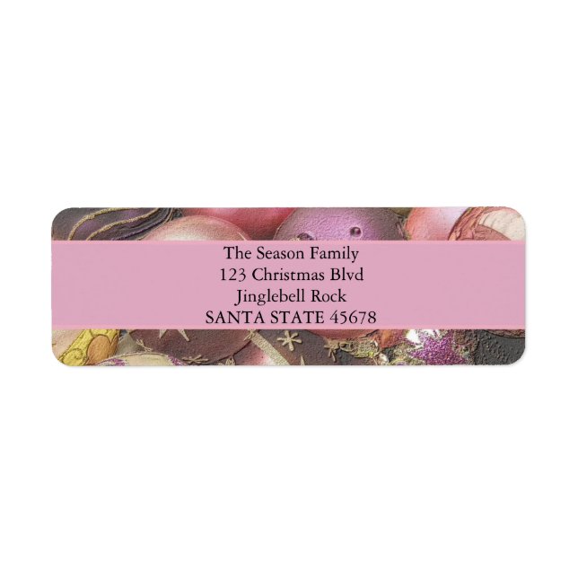 Etiqueta Pastel Ornaments Natal (Frente)