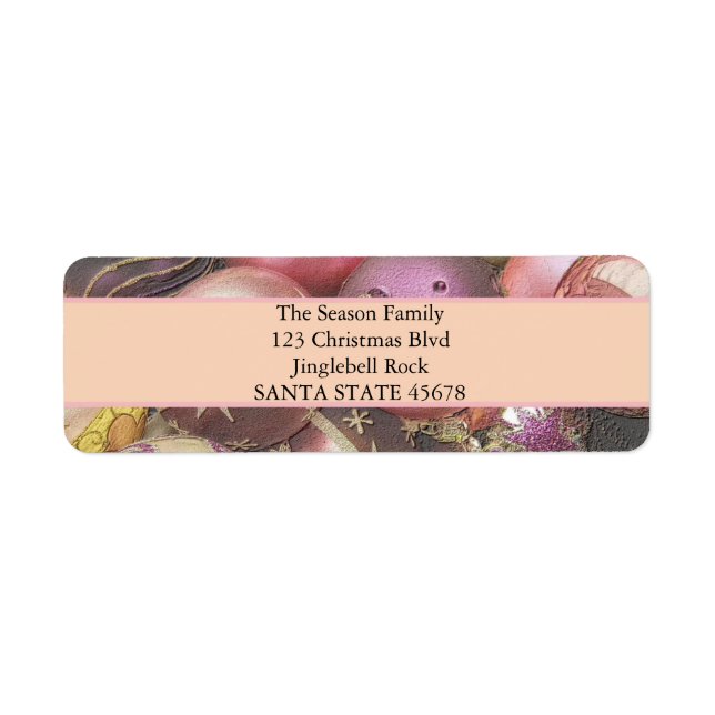 Etiqueta Pastel Ornaments Natal (Frente)