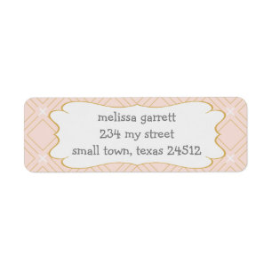 Etiqueta Pastel Peach e Geométrico Dourado