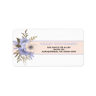 Etiqueta Pastel Peach e Violet Cinco Rosas Selvagens Petais