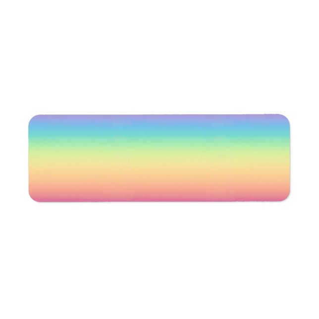 Etiqueta Pastel Rainbow Ombre Personalizado (Frente)