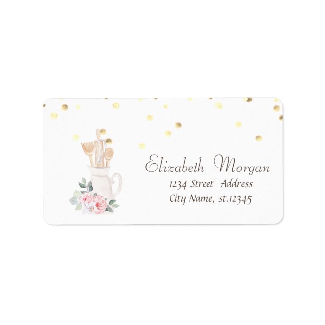 Etiqueta Pastelaria Folha Flores Confetti (Frente)