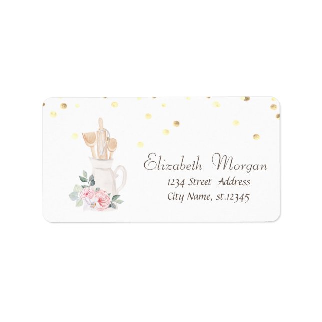 Etiqueta Pastelaria Folha Flores Confetti (Frente)