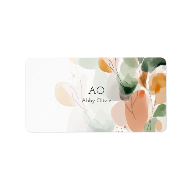 Etiqueta Pastor aquoso verde-oliva (Frente)