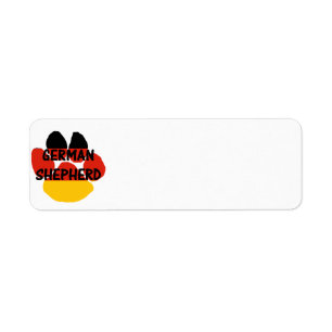 Etiqueta pata de german shepherd com bandeira alemã