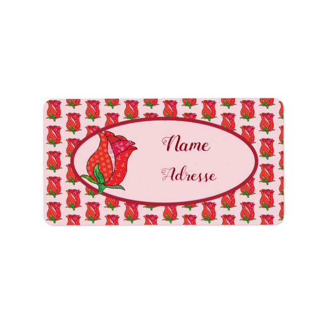 Etiqueta Patchworkrose adressaufkleber (Frente)