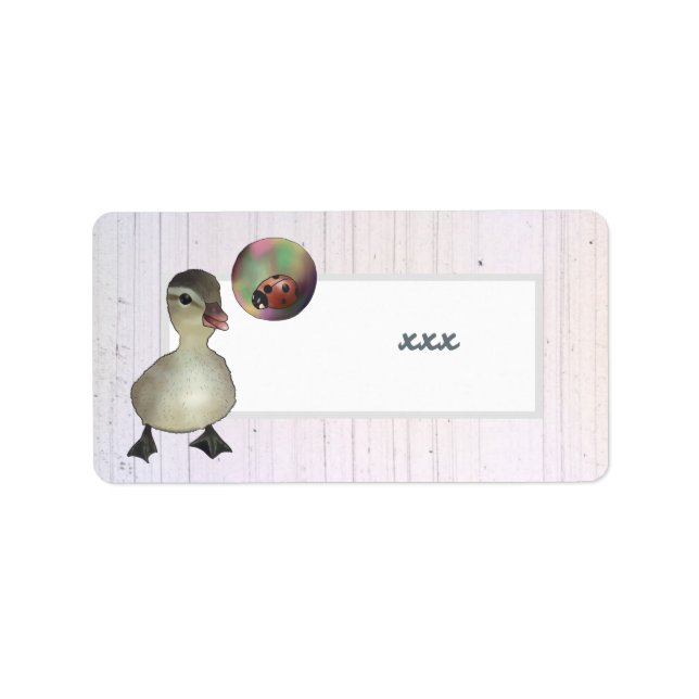 Etiqueta Pato e bolha de sabão (Frente)