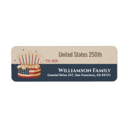 Etiqueta Patriotic Cake 1776–2026 Family Design Return
