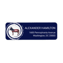 Patriotic Red White Blue Donkey Return Address