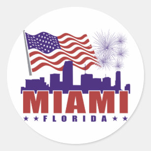 Etiqueta patriótica de Miami Florida