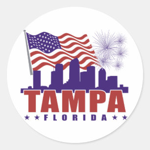 Etiqueta patriótica de Tampa Florida