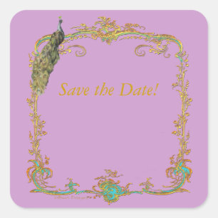 Etiqueta Pavock & Dourada do Adesivo do Filigree