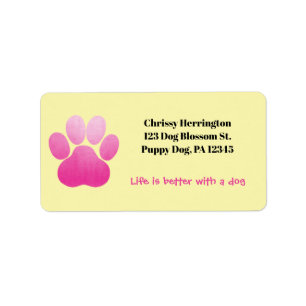 Etiqueta Pawprint Pink E Yellow Life São Melhores