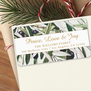 Etiqueta Paz Amor e Joy Vintage - regresso do Branch Olive