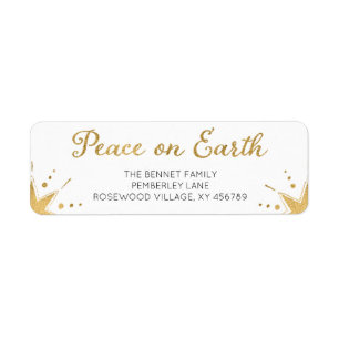 Etiqueta Paz na Terra Endereço de Regresso de Natal