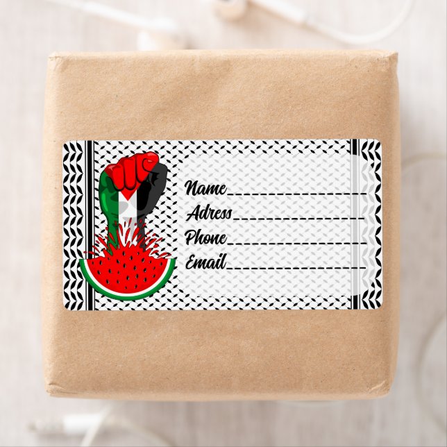 Etiqueta Pé de resistência da Palestina em Watermelon (Insitu)