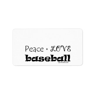 Etiqueta Peace Love Baseball