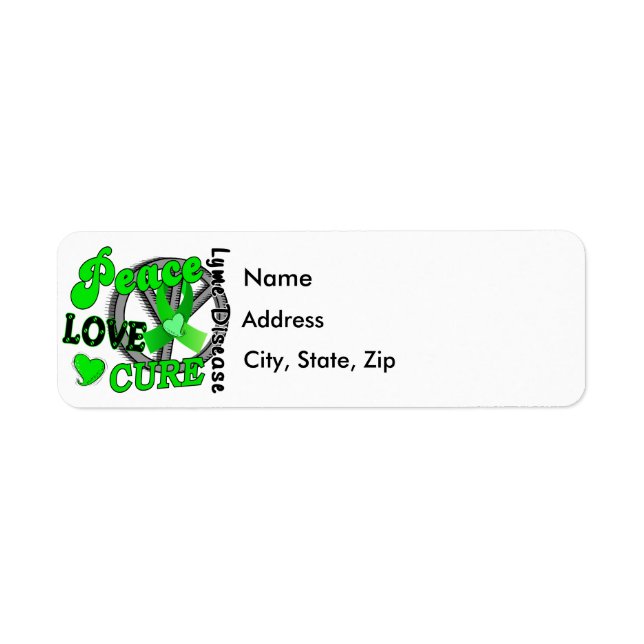 Etiqueta Peace Love Cure Lyme Disease 2 (Frente)