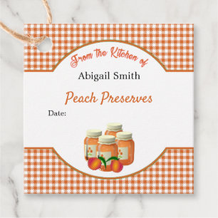 Etiqueta Peach Canning Jar Square Hang