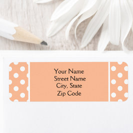 Etiqueta Peach Fuzz Polkadot Return Address