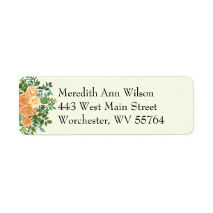 Etiqueta Peach Ivory Wedding Vintage Rosa