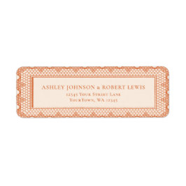 Etiqueta Peach Lace Wedding Invitation Return Address