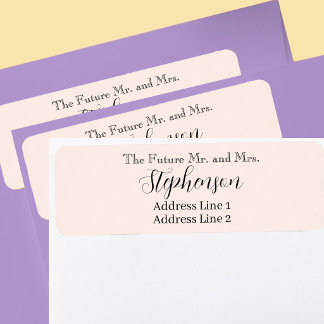 Etiqueta Peach Save The Date Nome Personalizado Endereço de