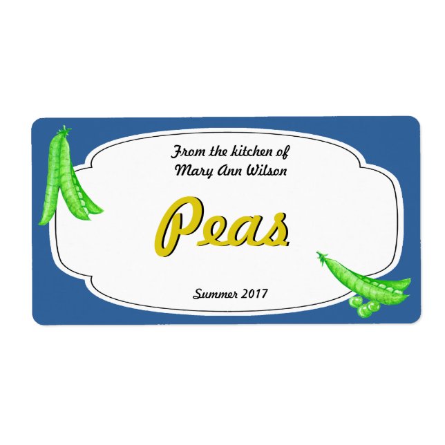 Etiqueta Peas Canning (Frente)