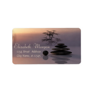 Etiqueta Pedras Zen, Bambu, Relaxar