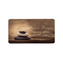 Etiqueta Pedras Zen Terapeuta Marrom