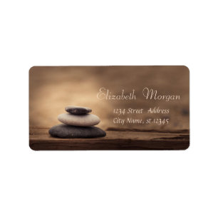 Etiqueta Pedras Zen Terapeuta Marrom