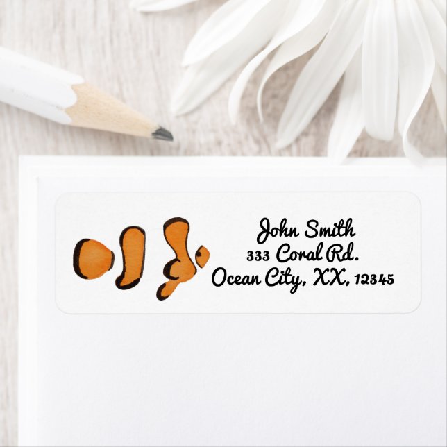 Etiqueta Peixe-Palhaço Tropical Brilhante (Insitu)