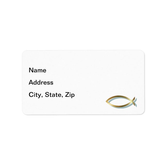 Etiqueta Peixes Cristãos Dourados (Frente)