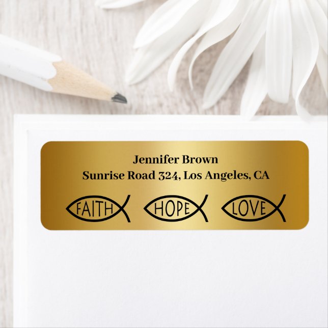 Etiqueta Peixes Cristãos | Faith Hope Love (Insitu)