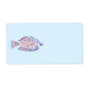 Etiqueta Peixes. Linha vermelha Rainbowfish.