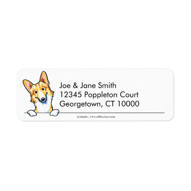 Etiqueta Pembroke Welsh Corgi Clean & Simple (Frente)