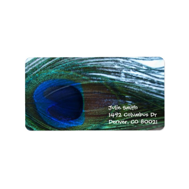 Etiqueta Pena de Peacock Elegante (Frente)