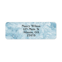 penas azuis abstratas e flocos de neve