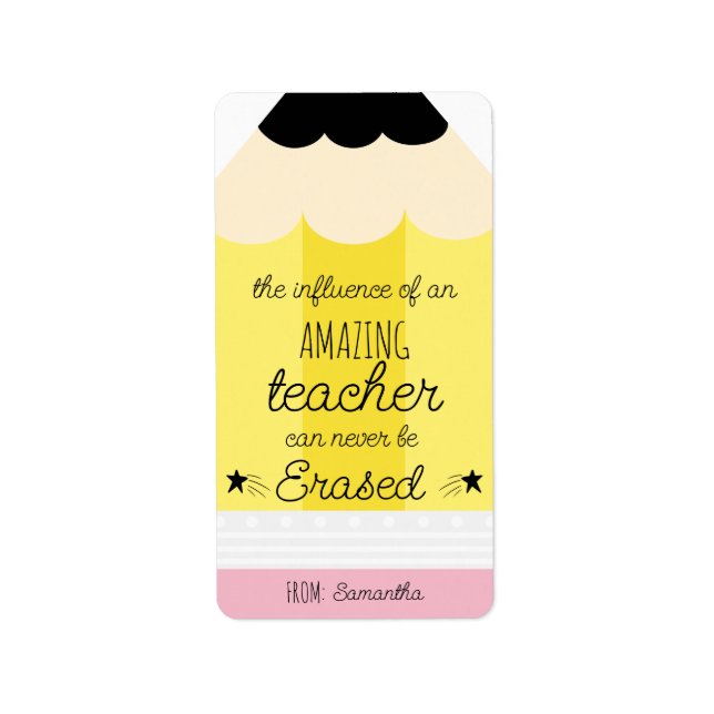 Etiqueta Pencil Teacher Appreciation Gift Sticker (Frente)