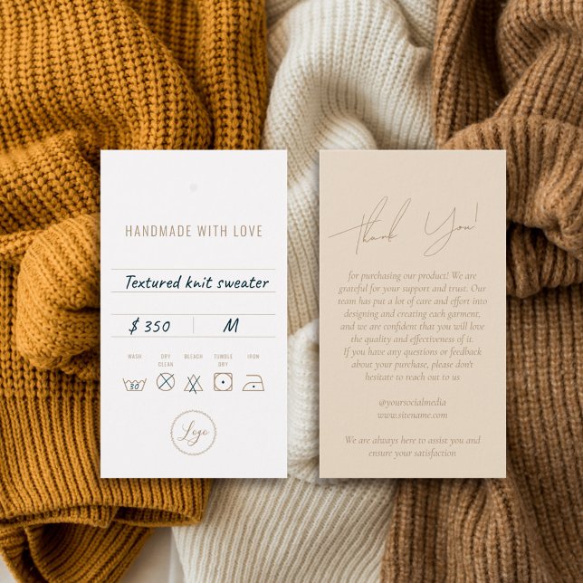 Etiqueta Pendente de Agradecimento de Roupas Empre (Criador carregado)