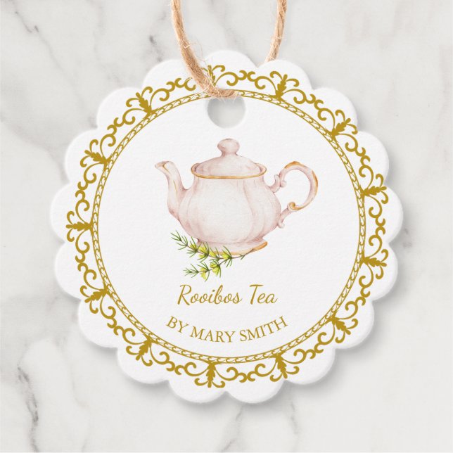Etiqueta Pendente de Chá de Rooibos Caseiro para B (Frente)