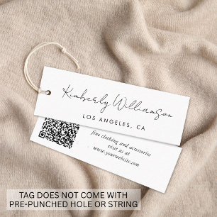 Etiqueta Pendente de Roupas com Código QR em Letra