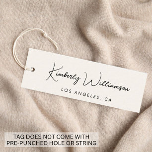 Etiqueta Pendente de Roupas Creme Código QR de Let