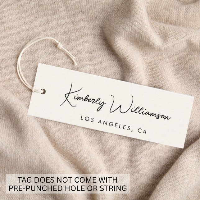 Etiqueta Pendente de Roupas Creme Código QR de Let (Empower your name in our signature script as your logo and brand identity)