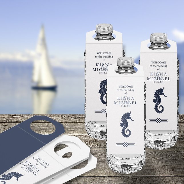 Etiqueta Pendente para Garrafa Blue Wave Seahoe We (Front/Back In Situ)