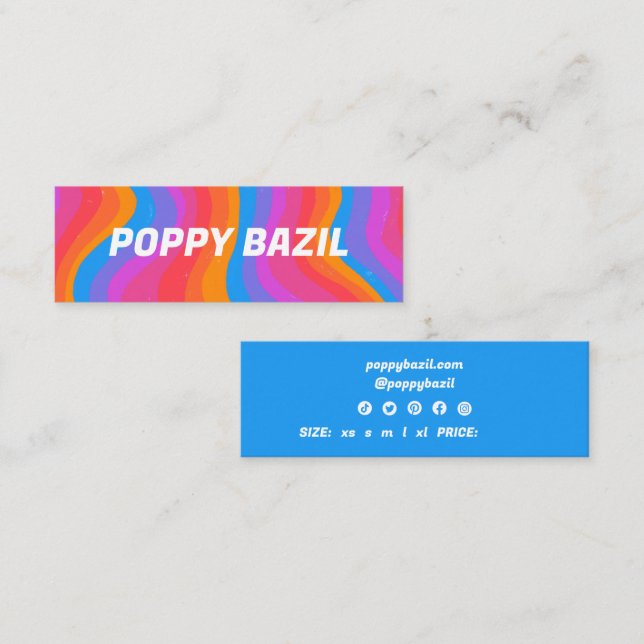 Etiqueta Pendente Personalizada Listras Onduladas  (Frente/Verso)