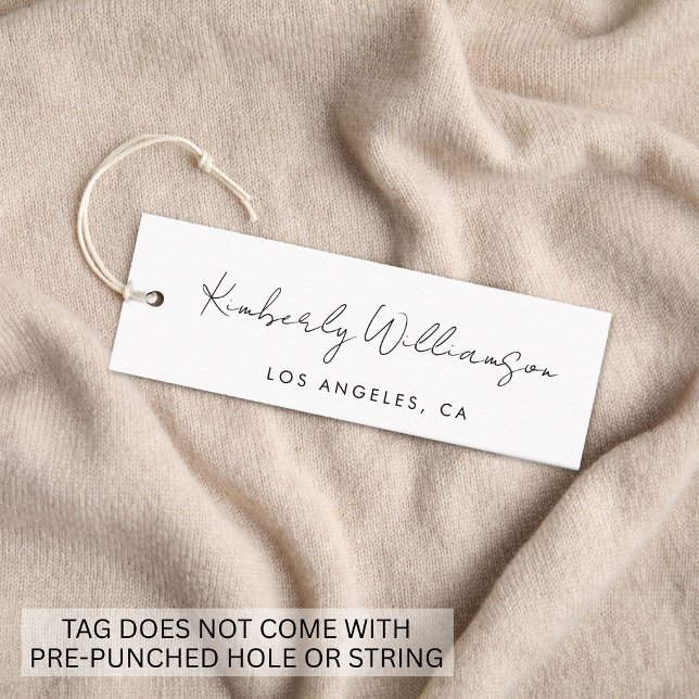 Etiqueta Pendurada de Letra Manuscrita Chic (Chic Handwritten Script Hang Tag)